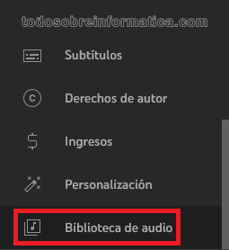 YouTube - Biblioteca de audio