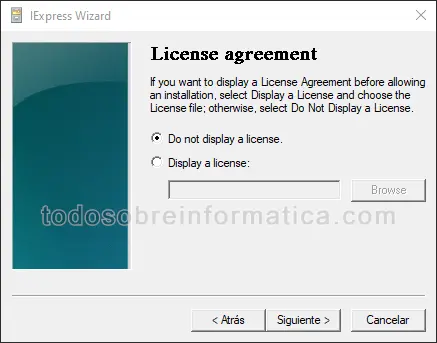IExpress 2 Acuerdo de licencia
