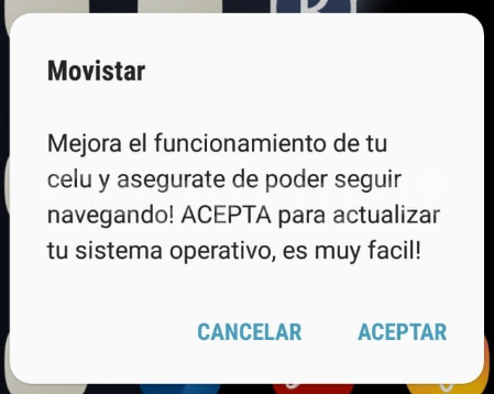 Mensaje de Movistar Argentina